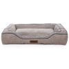 Large Plush Bolstered Dog Mattress – Perfect for Dogs Up to 70 lbs