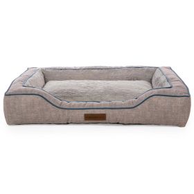 Large Plush Bolstered Dog Mattress – Perfect for Dogs Up to 70 lbs